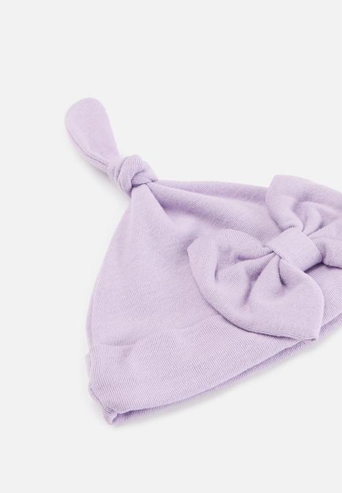 Pop Candy - Bowknot beanie and mitten set - lilac