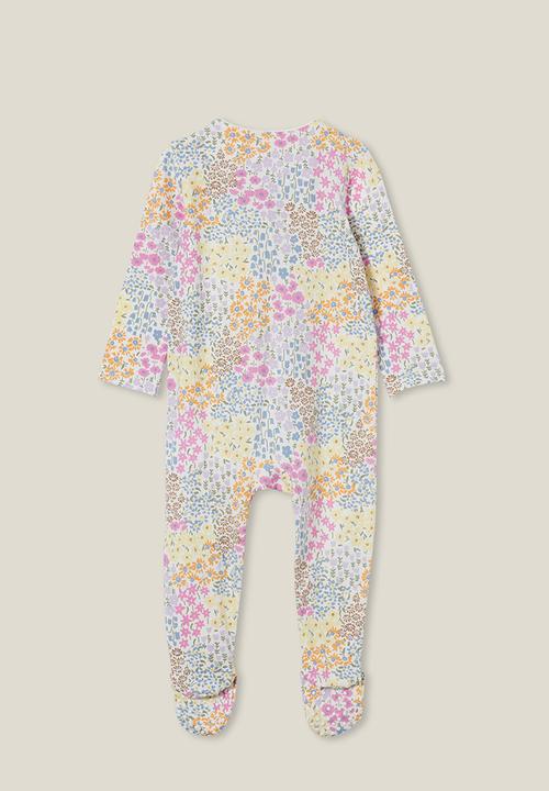 Cotton On - The long sleeve zip romper - vanilla/wildflower
