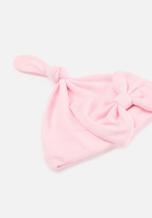 Pop Candy - Bowknot beanie and mitten set - pink