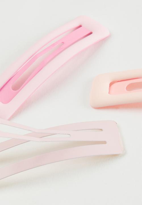 Pop Candy - 3 Pack square hair clips - pink