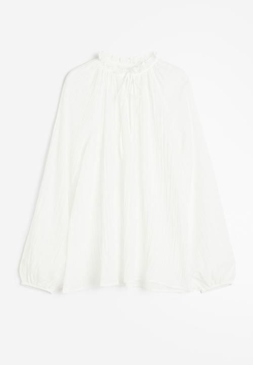 H&M - Oversized crinkled blouse - white