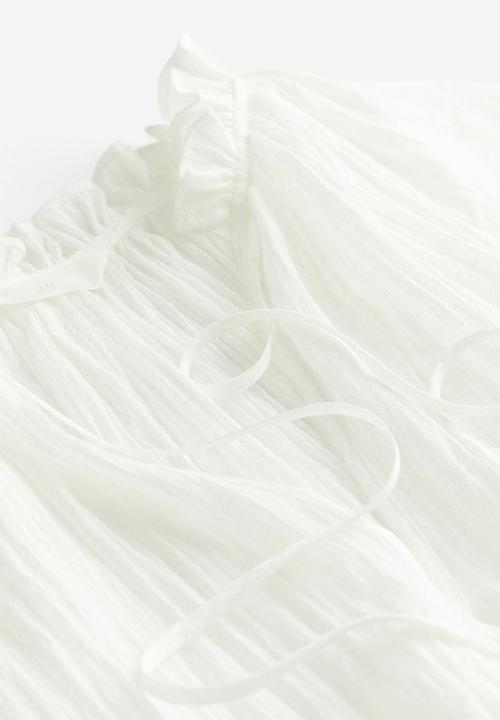 H&M - Oversized crinkled blouse - white