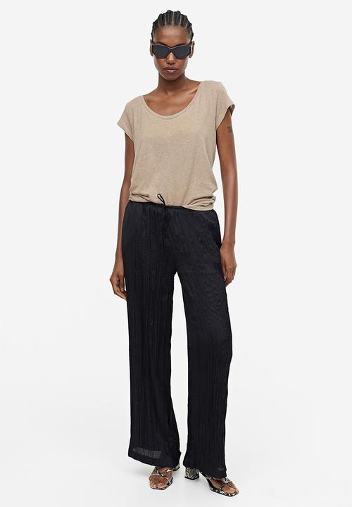 H&M - Linen-blend t-shirt - beige