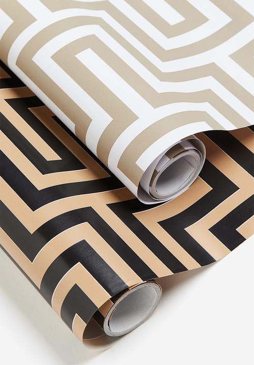 H&M - 2 Pack gift wrap - light beige/patterned