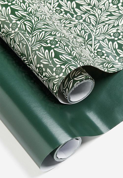 H&M - 2 Pack gift wrap - green/floral