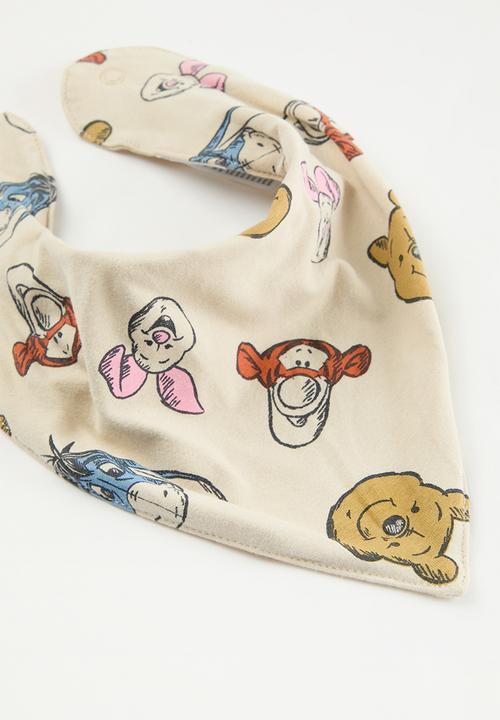 Cotton On - Bundle short sleeve romper and bandana bib - lcn dis rainy day/winnie better together