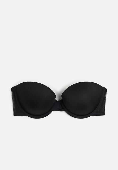 H&M - Microfibre push-up balconette bra - black