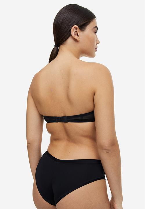 H&M - Microfibre push-up balconette bra - black