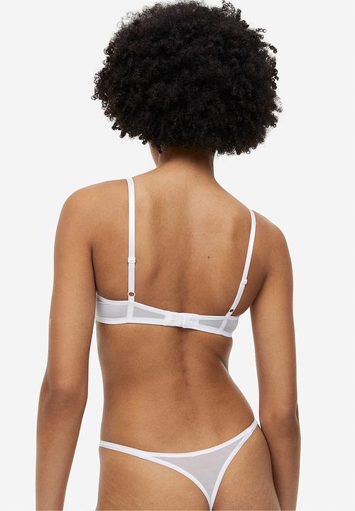 H&M - 3 Pack lace thong briefs - white & beige 