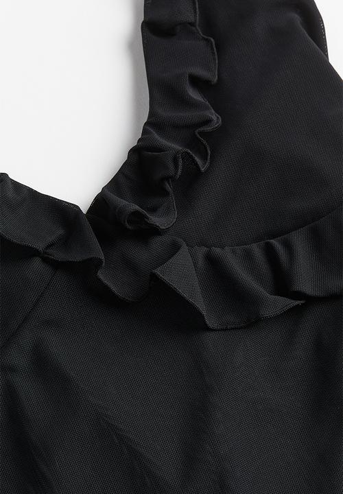 H&M - Frill-trimmed strappy top - black