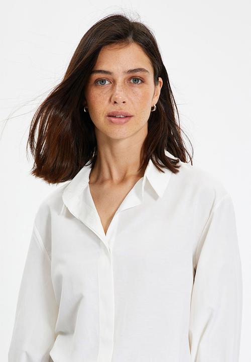 Trendyol - Cotton shirt - ecru