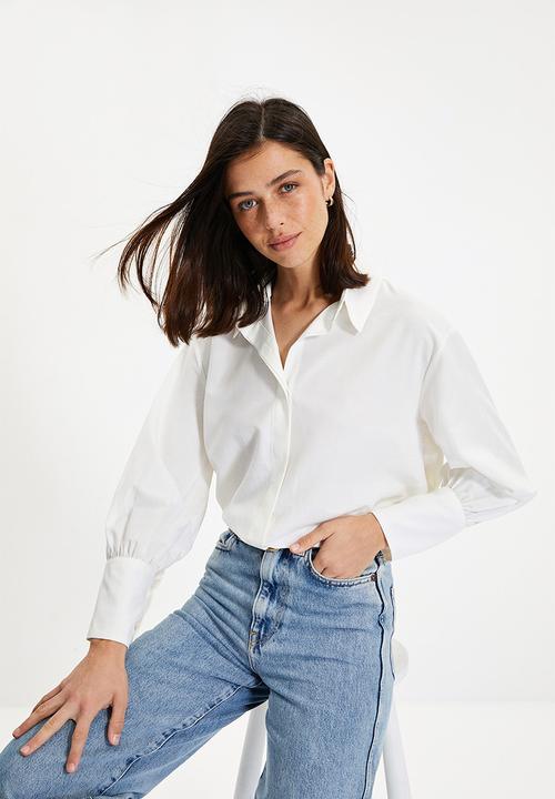 Trendyol - Cotton shirt - ecru
