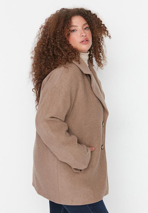Trendyol - Plus stamped coat - mink