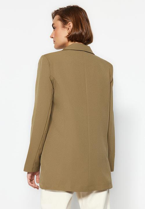 Trendyol - Oversized woven blazer - khaki