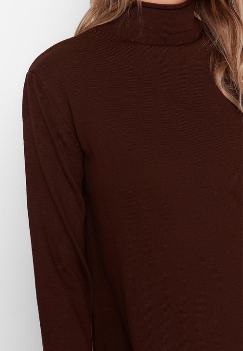 Trendyol - Modest sweater dress - brown