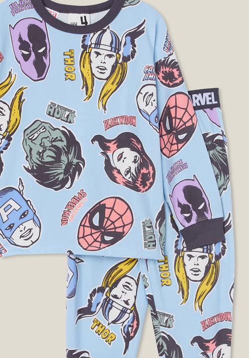 Cotton On - Chuck long sleeve pyjama set licensed - lcn mar frosty blue/marvel friends