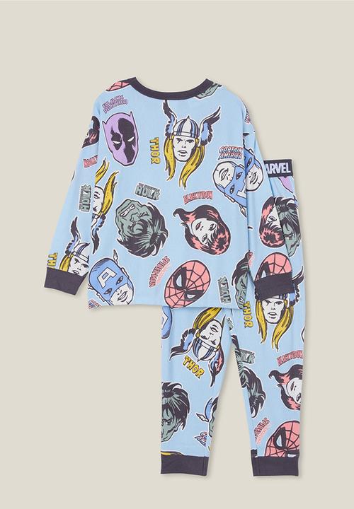 Cotton On - Chuck long sleeve pyjama set licensed - lcn mar frosty blue/marvel friends