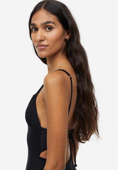 H&M - High-leg cut-out swimsuit - black