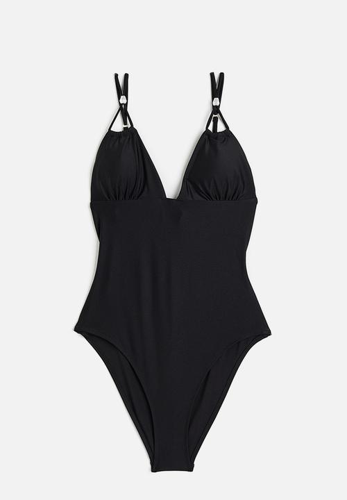 H&M - High-leg cut-out swimsuit - black