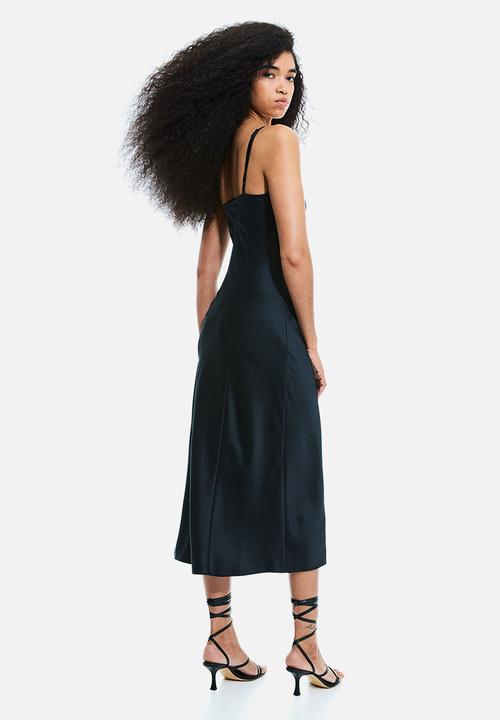 H&M - Satin slip dress - black