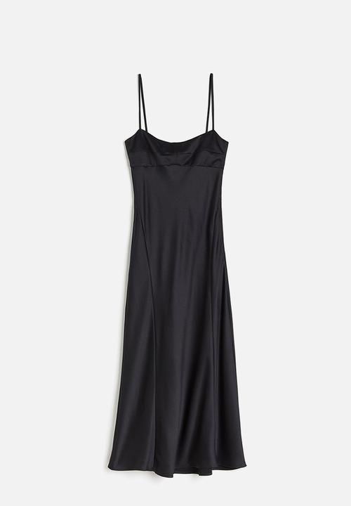 H&M - Satin slip dress - black