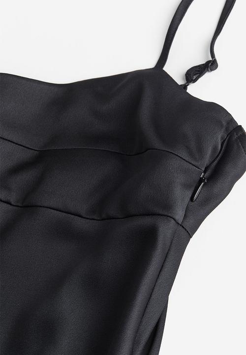 H&M - Satin slip dress - black