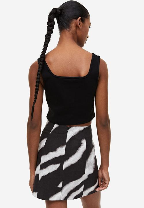 H&M - Mini skirt - black/zebra print