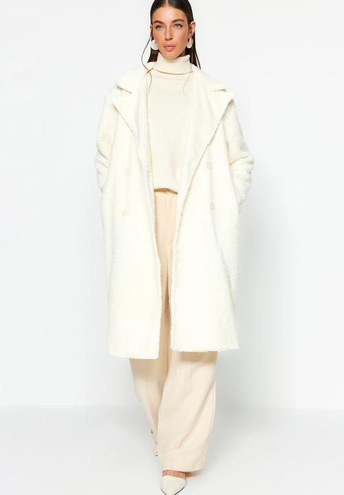 Trendyol - Oversized bouquette coat - ecru