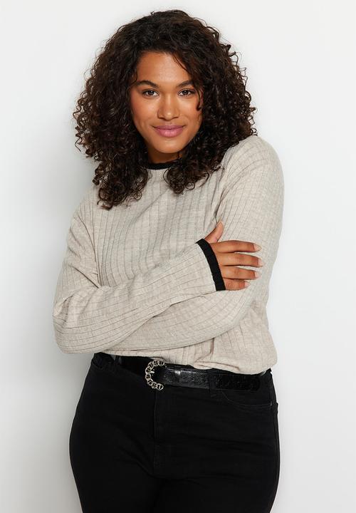 Trendyol - Plus stripe sweater - beige