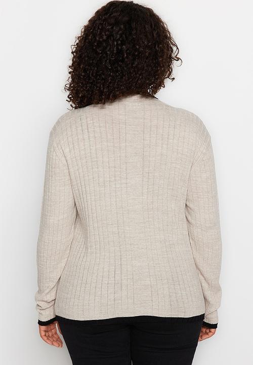 Trendyol - Plus stripe sweater - beige