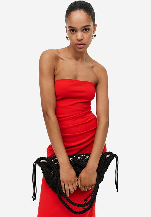 H&M - Gathered bandeau dress - red