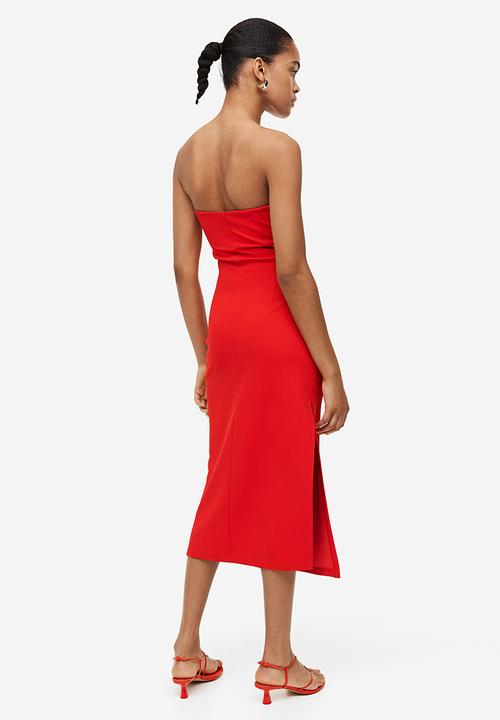 H&M - Gathered bandeau dress - red