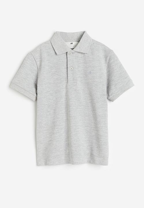 H&M - Cotton piqué polo shirt - grey marl