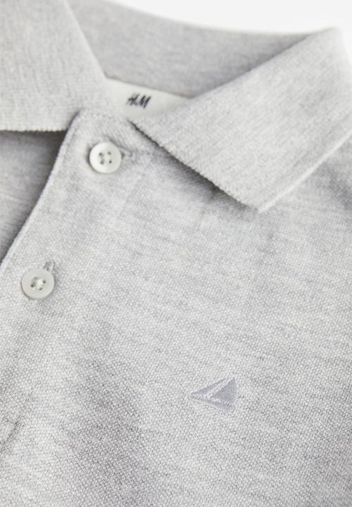 H&M - Cotton piqué polo shirt - grey marl