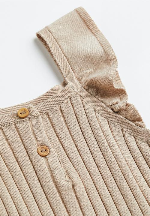 H&M - Ribbed romper suit - beige