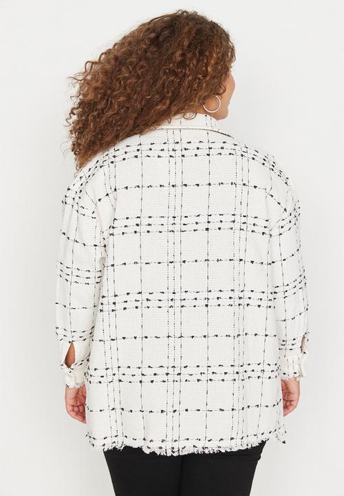 Trendyol - Plus chenille shirt - white