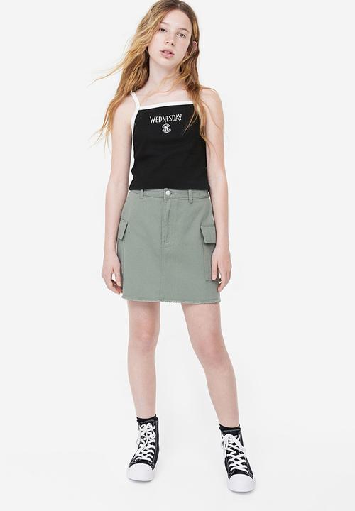 H&M - Printed strappy top - black wednesday
