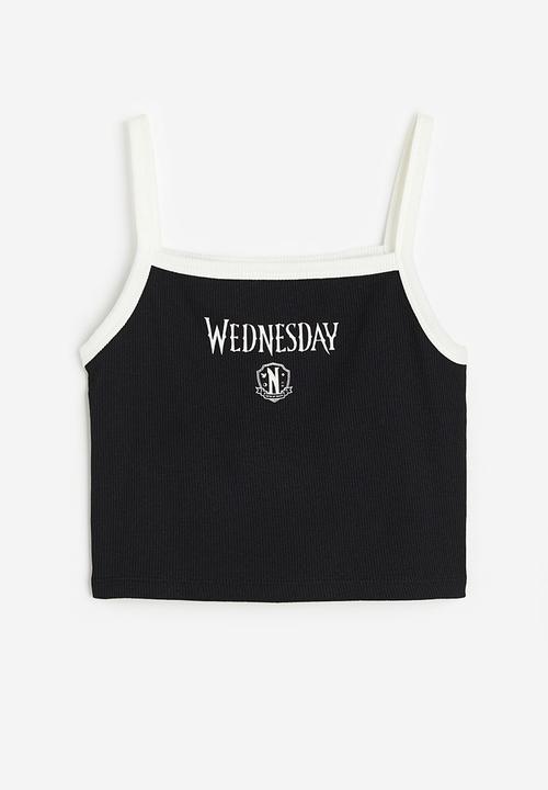 H&M - Printed strappy top - black wednesday