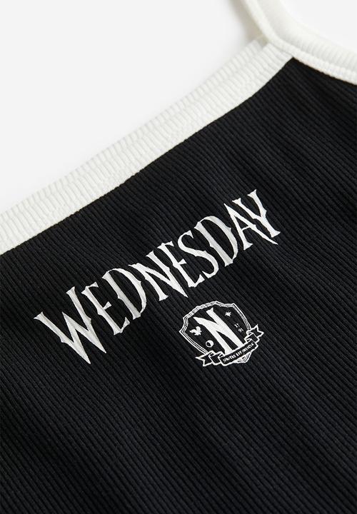 H&M - Printed strappy top - black wednesday