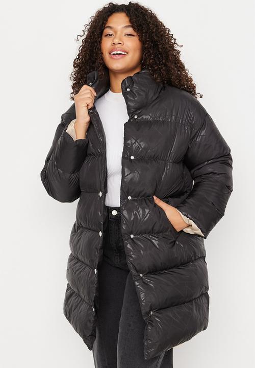 Trendyol - Plus printed down jacket - black