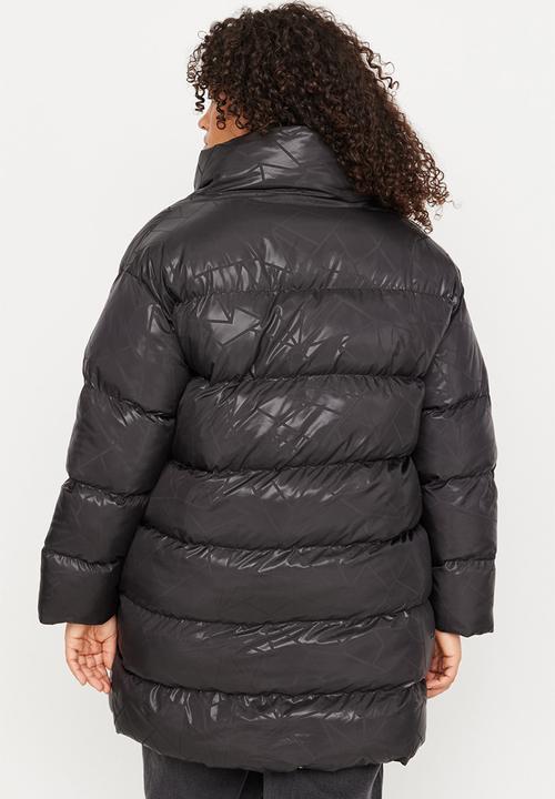 Trendyol - Plus printed down jacket - black