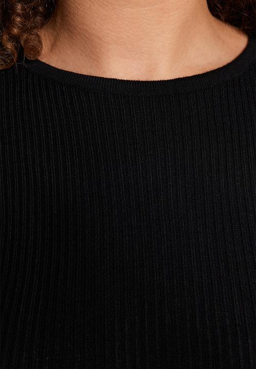 Trendyol - Plus stripe sweater dress - black