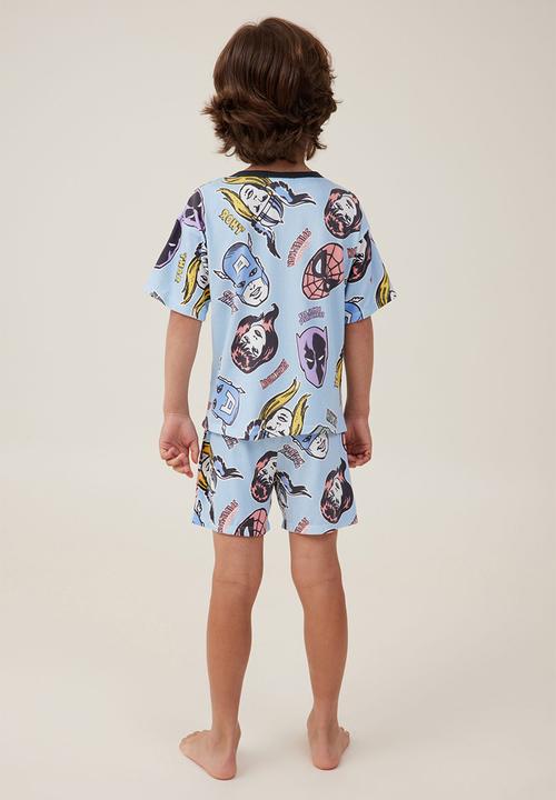 Cotton On - Damon short sleeve pyjama set license - lcn mar frosty blue/marvel friends