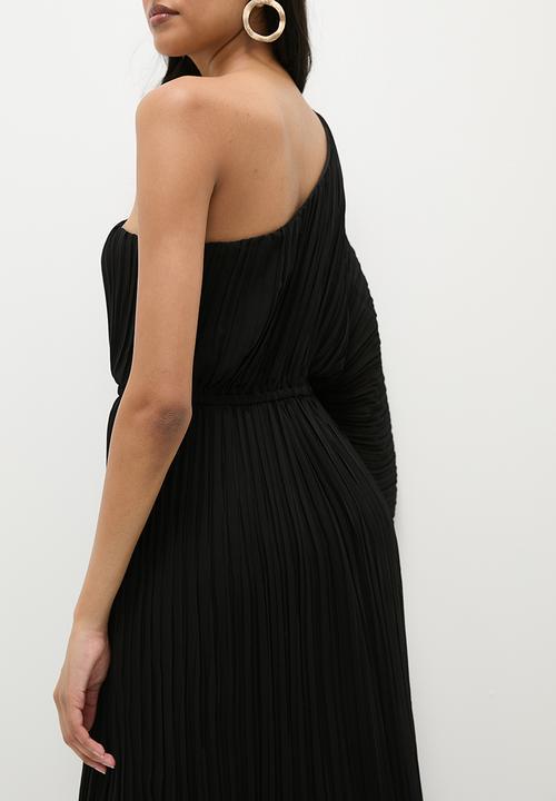 Superbalist - Asym pleated midi dress - black
