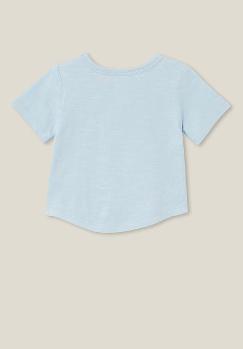 Cotton On - Fynn slub spliced tee lcn - lcn dis frosty blue/mickey badge