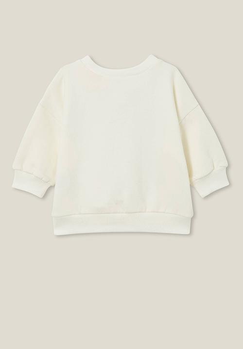 Cotton On - Alma drop shoulder sweater lcn - lcn dis vanilla/oversized minnie
