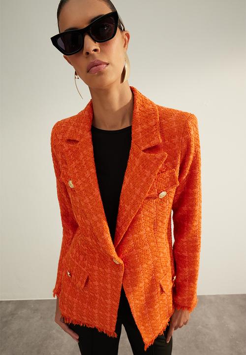 Trendyol - Premium plaid blazer - orange