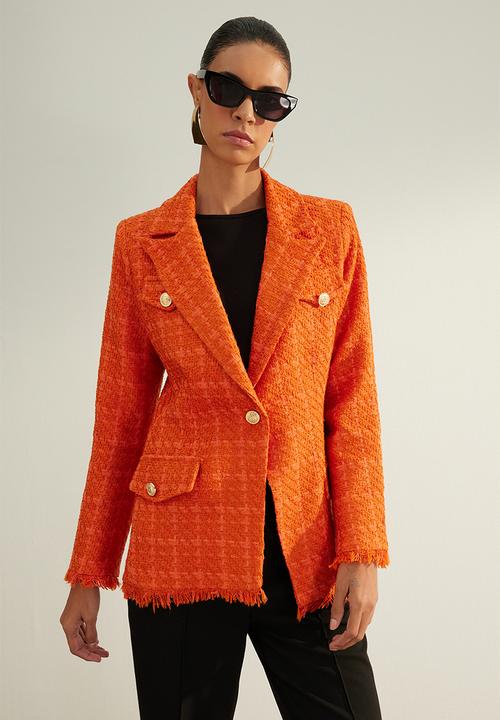 Trendyol - Premium plaid blazer - orange