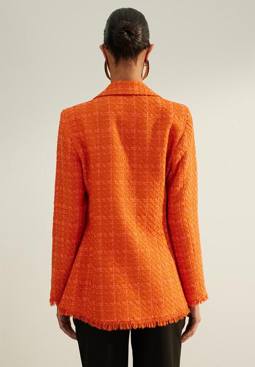 Trendyol - Premium plaid blazer - orange