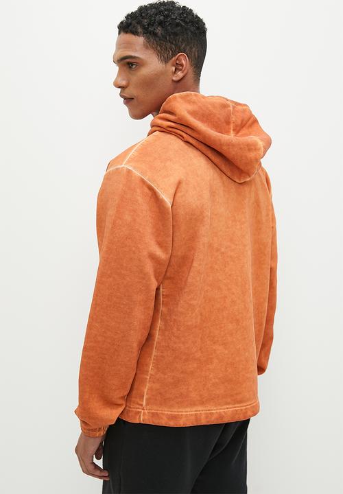 Reebok - Basketball court top Bi-Dye fleece hoodie - orange